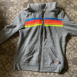 AVIATIOR NATION zip up hoodie neon stripes